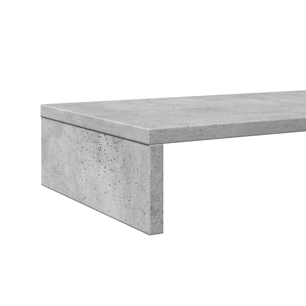 vidaXL Monitor Stand Concrete Grey 100x27x10 cm Engineered Wood