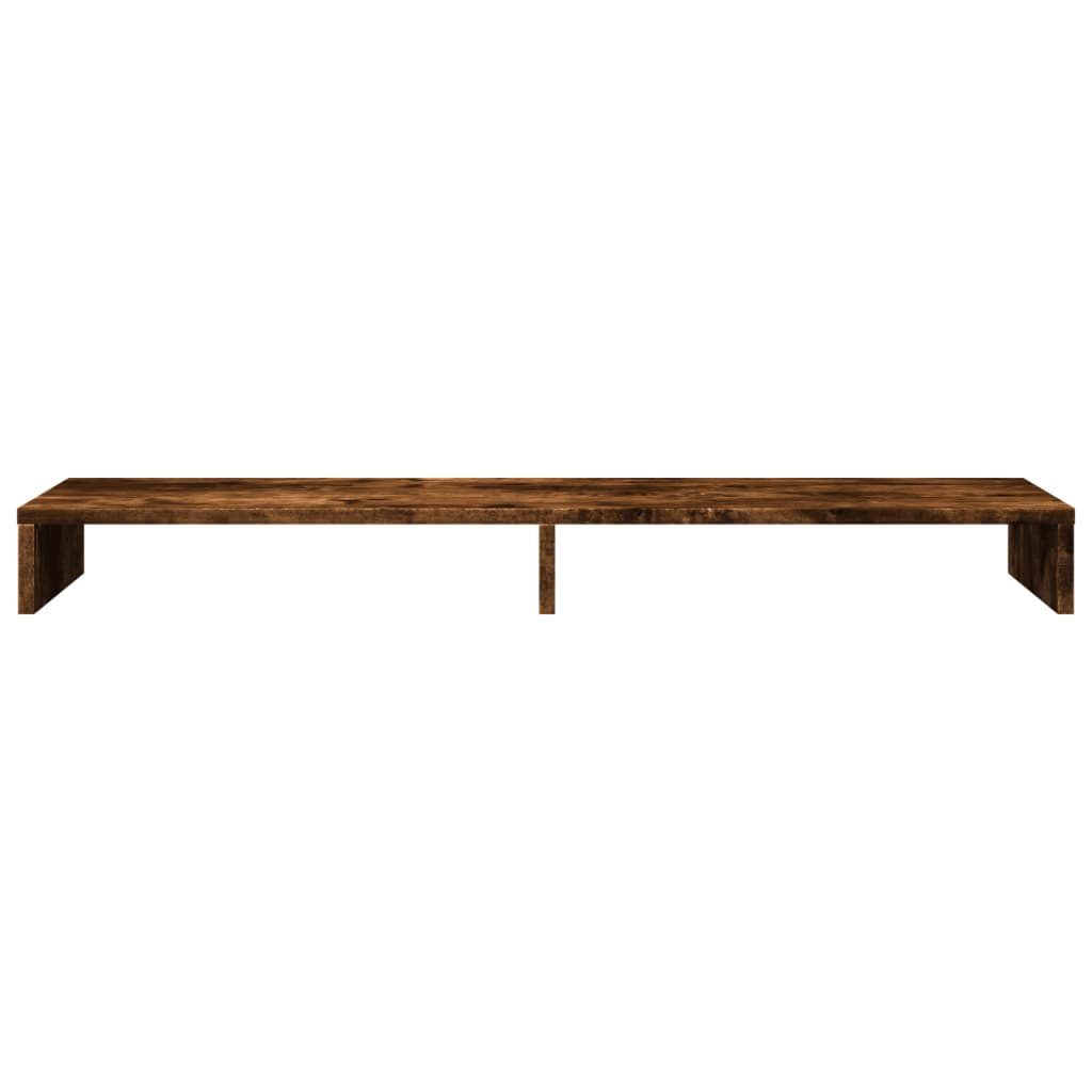 vidaXL Monitor Stand Smoked Oak 100x27x10 cm Engineered Wood