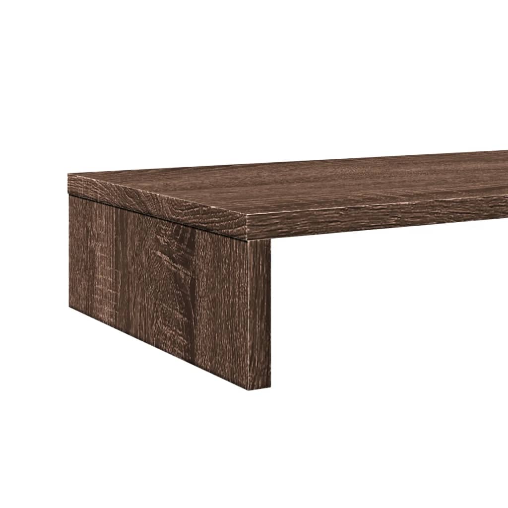 vidaXL Monitor Stand Brown Oak 100x27x10 cm Engineered Wood