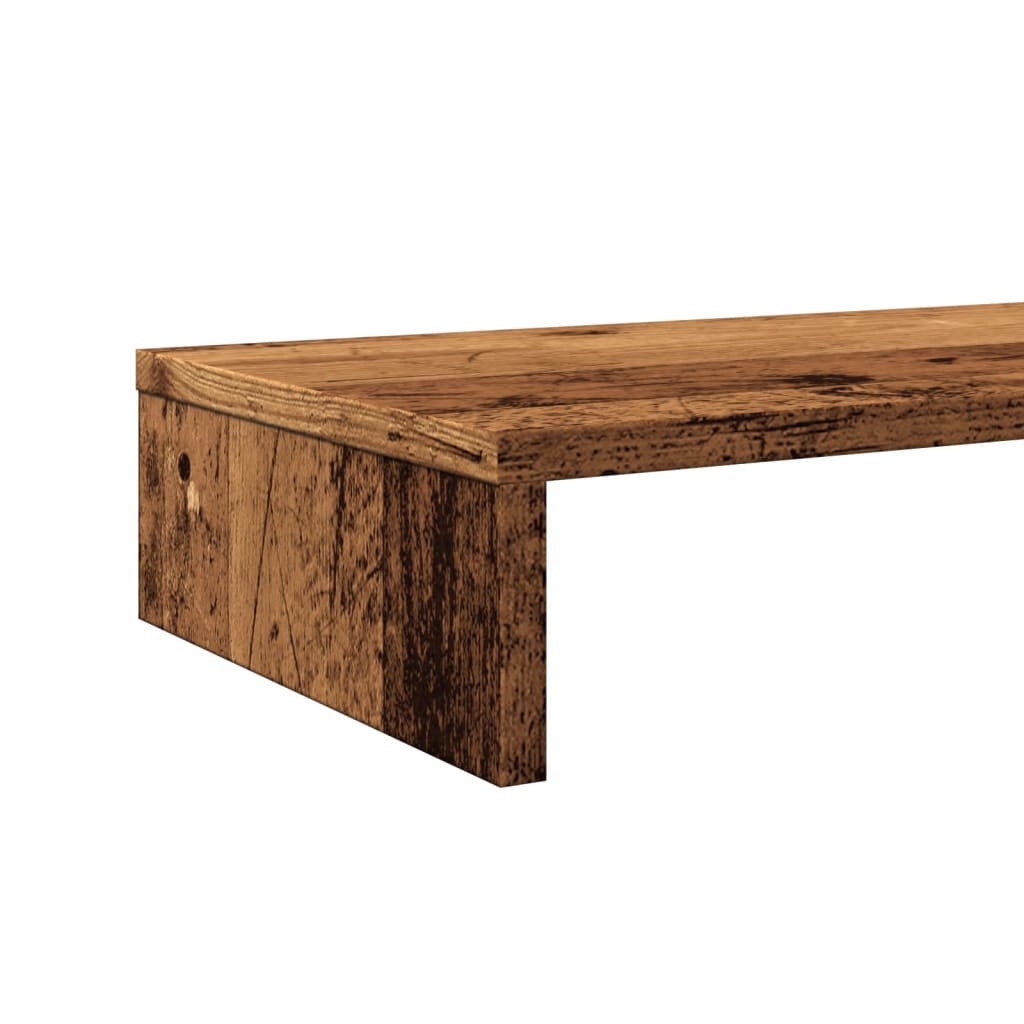 vidaXL Monitor Stand Old Wood 100x27x10 cm Engineered Wood