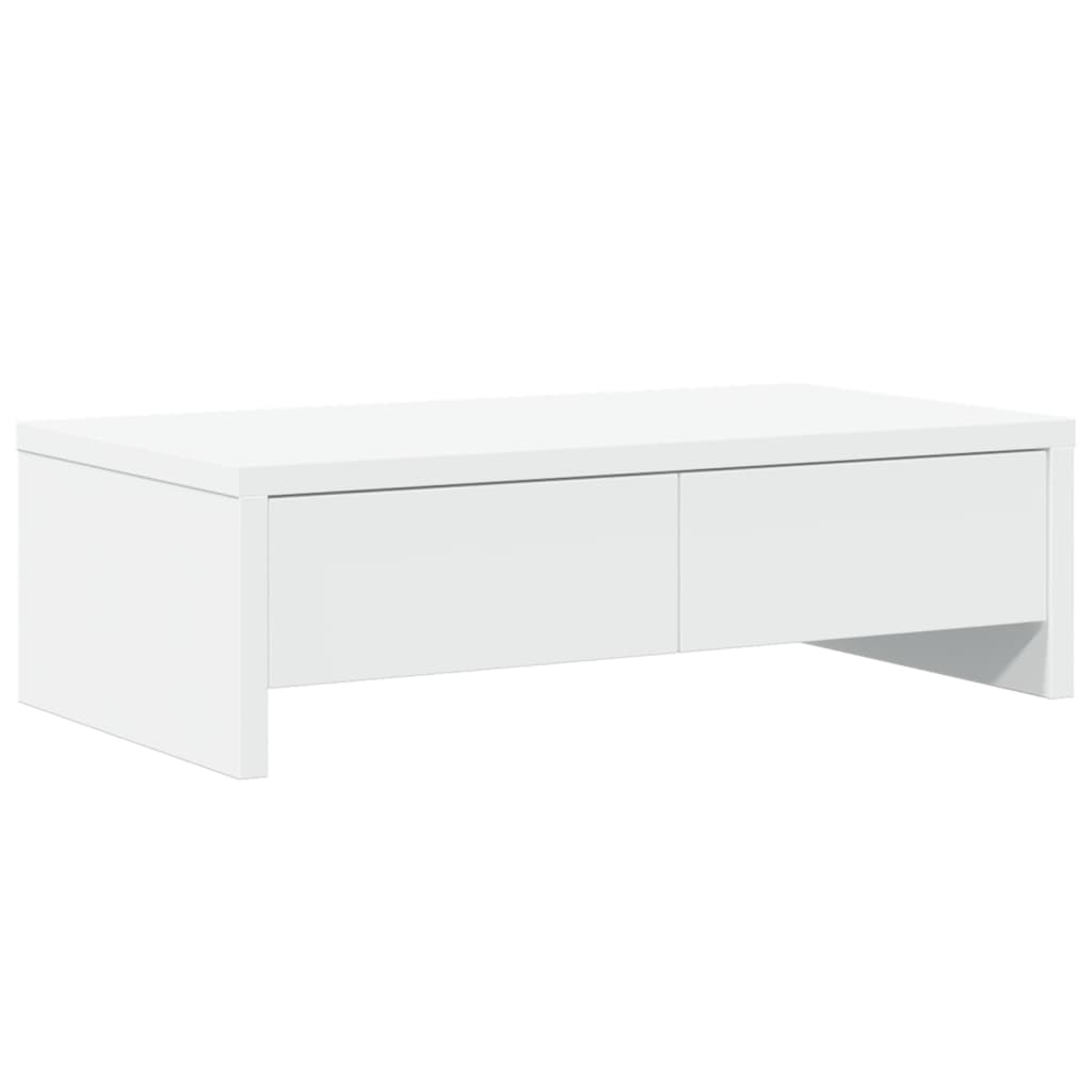 vidaXL Monitor Stand with Drawers White 50x27x15 cm Engineered Wood