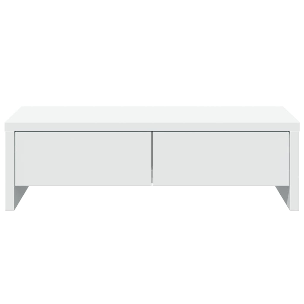 vidaXL Monitor Stand with Drawers White 50x27x15 cm Engineered Wood