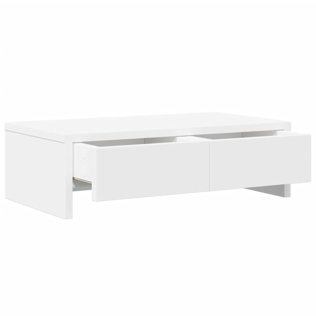 vidaXL Monitor Stand with Drawers White 50x27x15 cm Engineered Wood