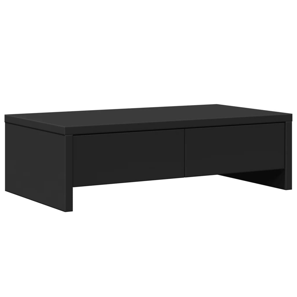 vidaXL Monitor Stand with Drawers Black 50x27x15 cm Engineered Wood