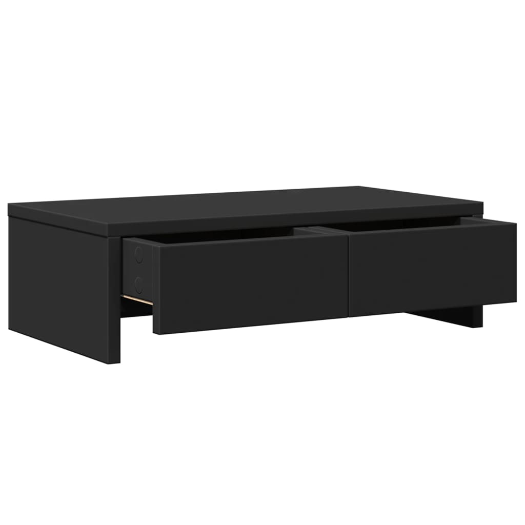 vidaXL Monitor Stand with Drawers Black 50x27x15 cm Engineered Wood