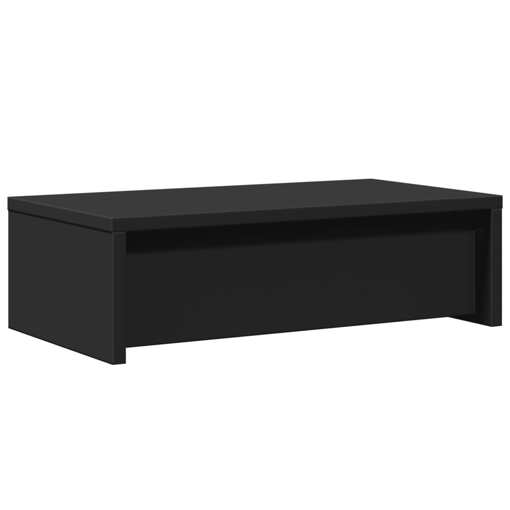 vidaXL Monitor Stand with Drawers Black 50x27x15 cm Engineered Wood