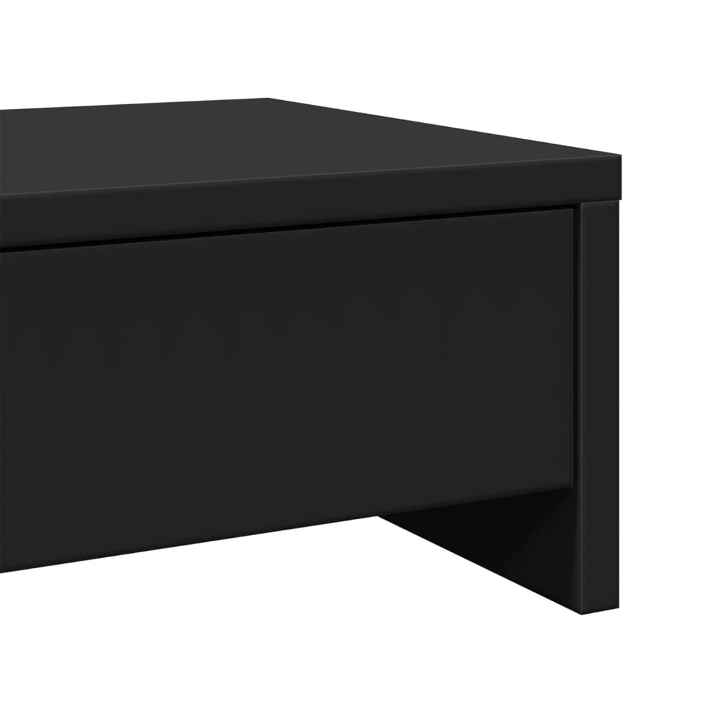 vidaXL Monitor Stand with Drawers Black 50x27x15 cm Engineered Wood