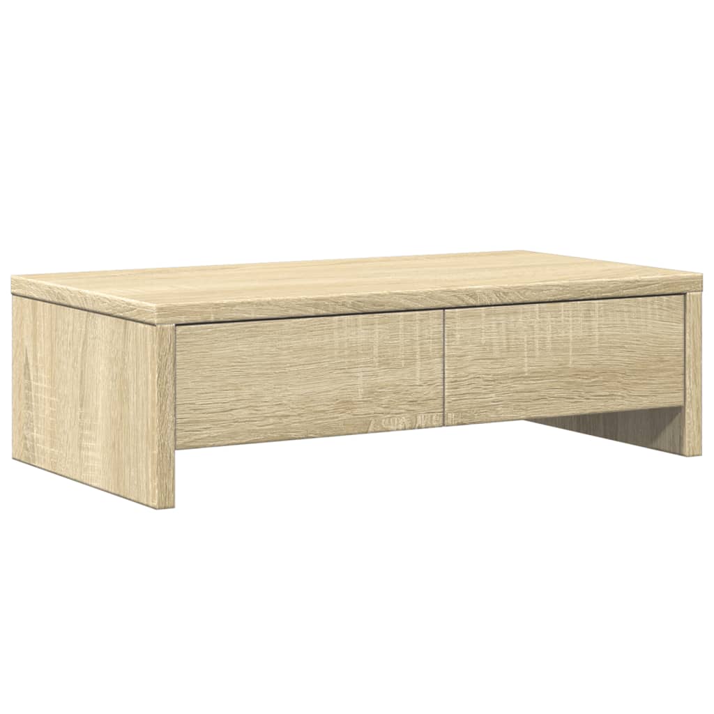 vidaXL Monitor Stand with Drawers Sonoma Oak 50x27x15 cm Engineered Wood