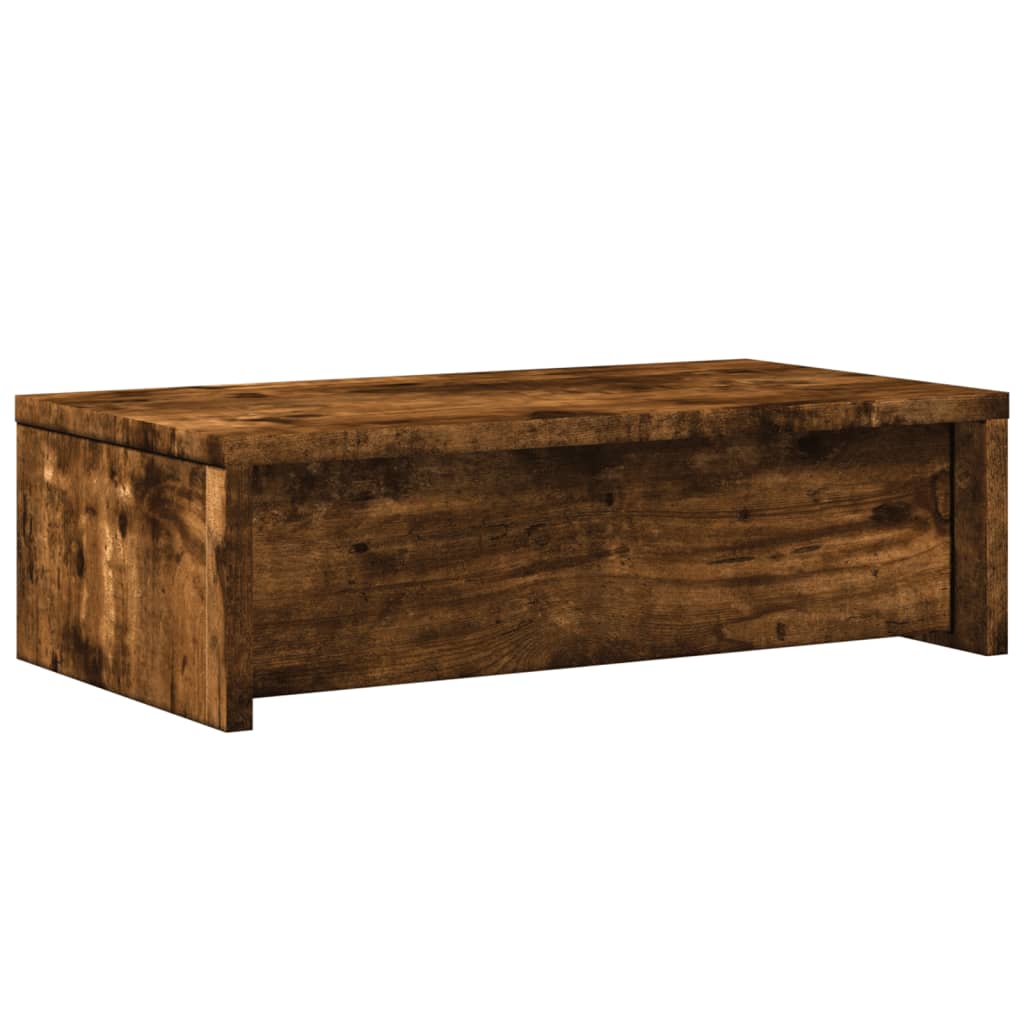 vidaXL Monitor Stand with Drawers Smoked Oak 50x27x15 cm Engineered Wood