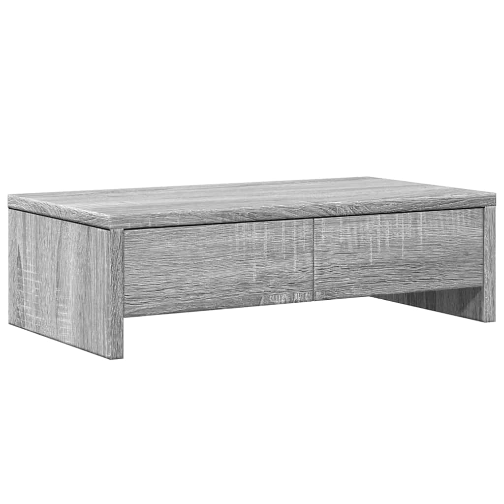 Monitor Stand with Drawers Grey Sonoma 50x27x15 cm Engineered Wood