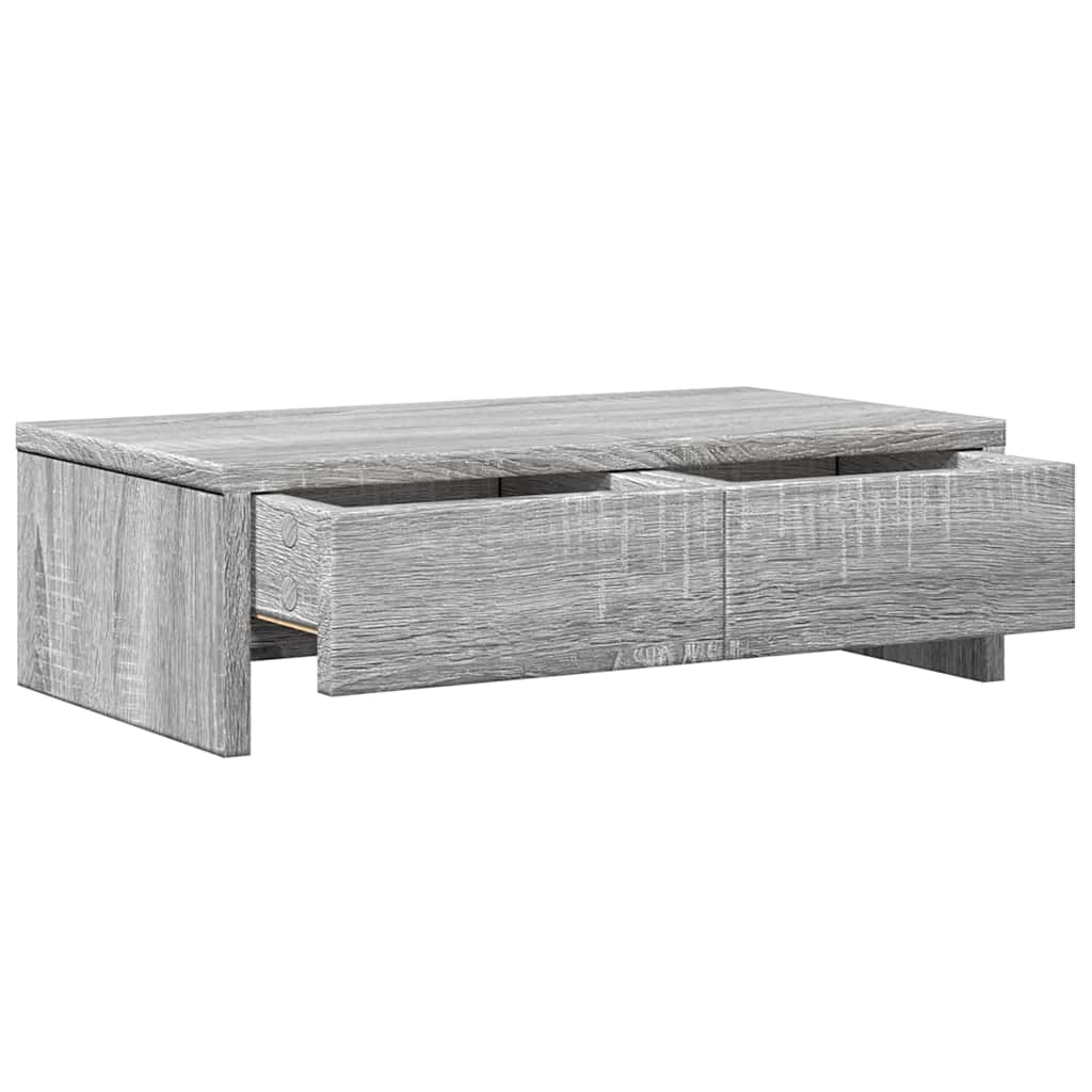 Monitor Stand with Drawers Grey Sonoma 50x27x15 cm Engineered Wood