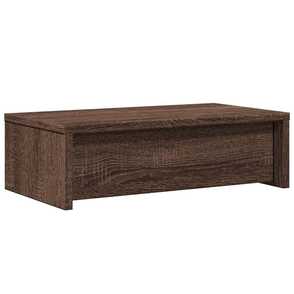 vidaXL Monitor Stand with Drawers Brown Oak 50x27x15 cm Engineered Wood