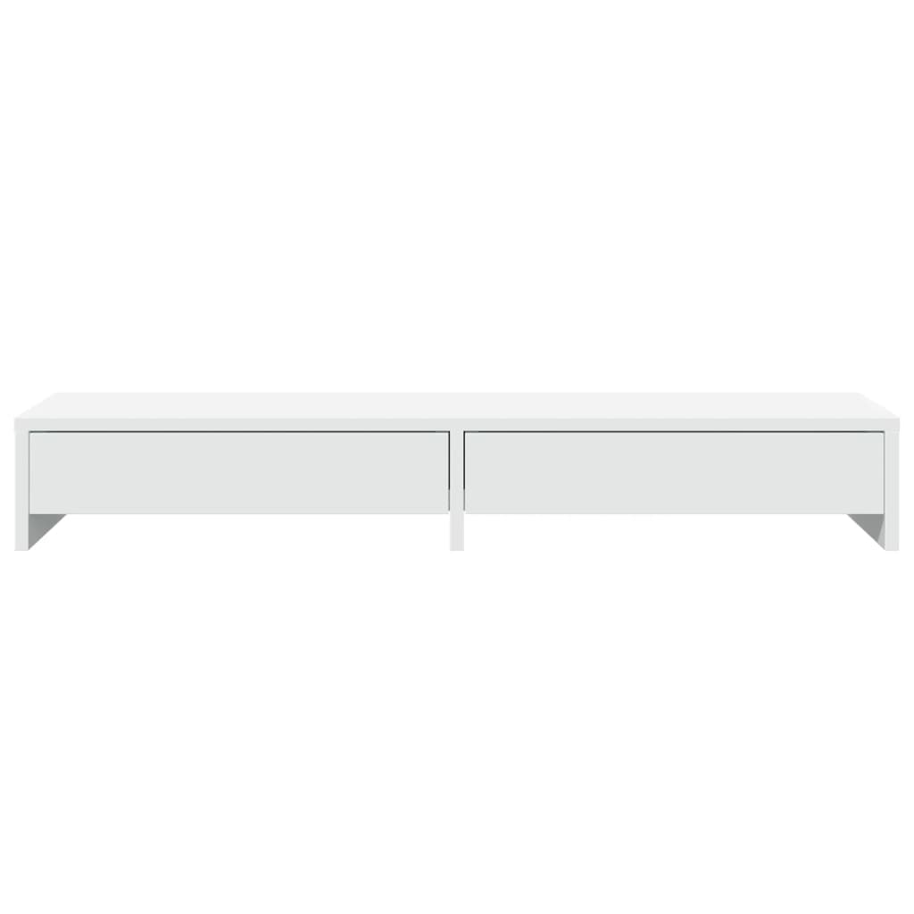 vidaXL Monitor Stand with Drawers White 100x27x15 cm Engineered Wood