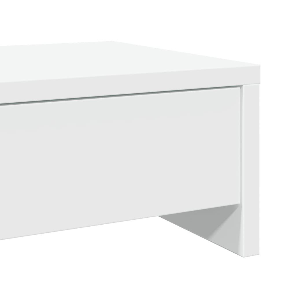 vidaXL Monitor Stand with Drawers White 100x27x15 cm Engineered Wood