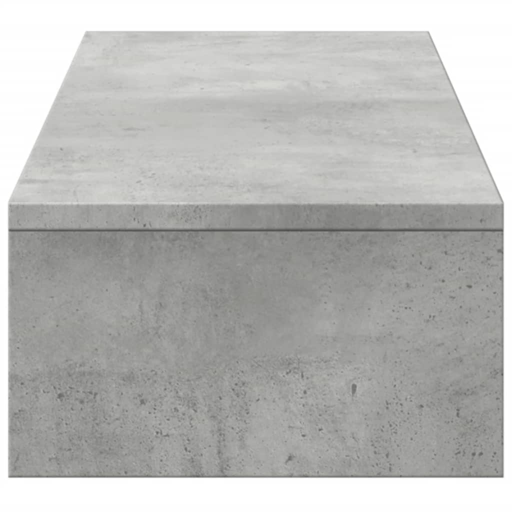 vidaXL Monitor Stand with Drawers Concrete Grey 100x27x15 cm Engineered Wood