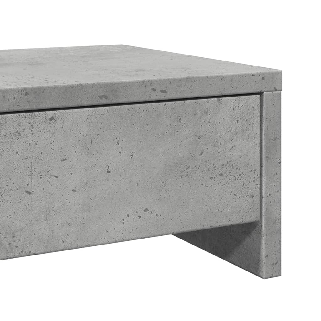 vidaXL Monitor Stand with Drawers Concrete Grey 100x27x15 cm Engineered Wood