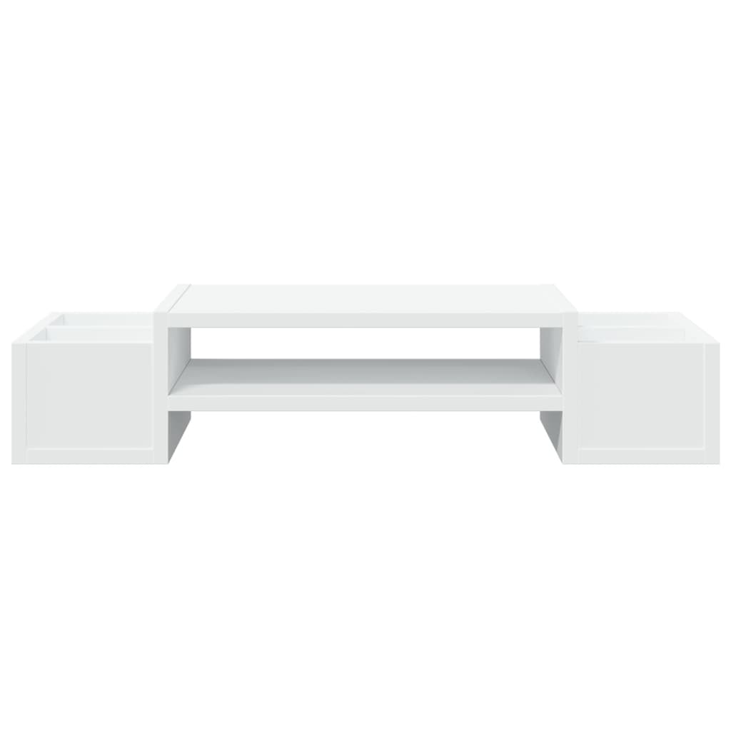 vidaXL Monitor Stand with Storage White 70x27x15 cm Engineered Wood