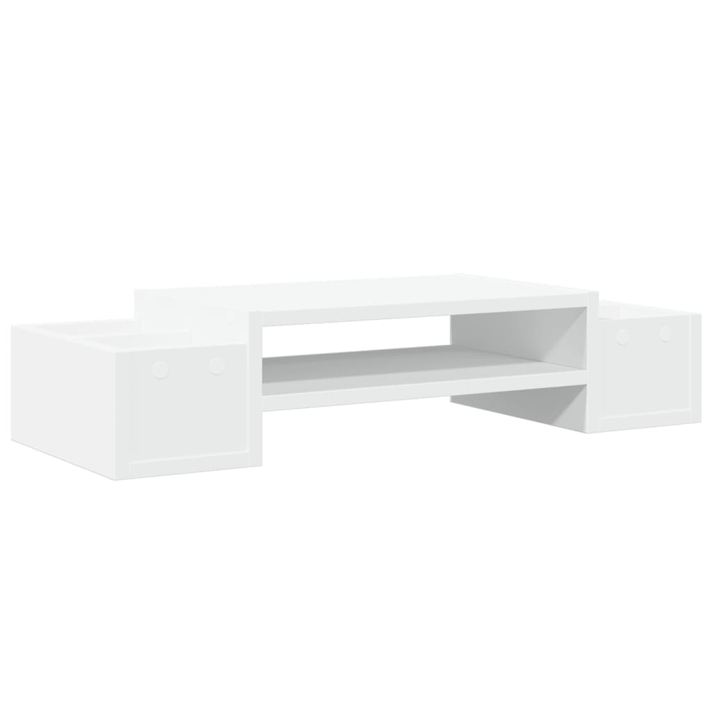 vidaXL Monitor Stand with Storage White 70x27x15 cm Engineered Wood