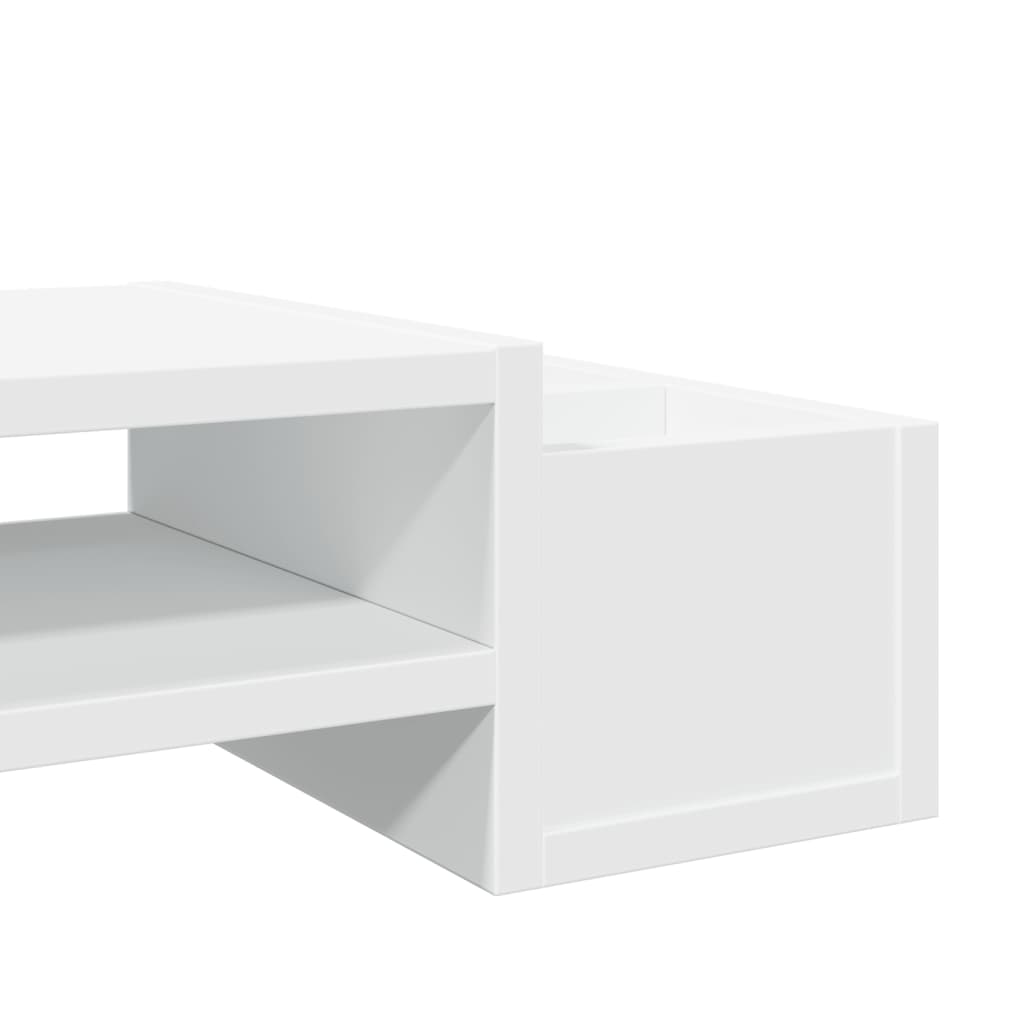 vidaXL Monitor Stand with Storage White 70x27x15 cm Engineered Wood