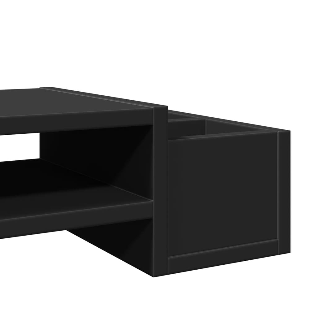 vidaXL Monitor Stand with Storage Black 70x27x15 cm Engineered Wood