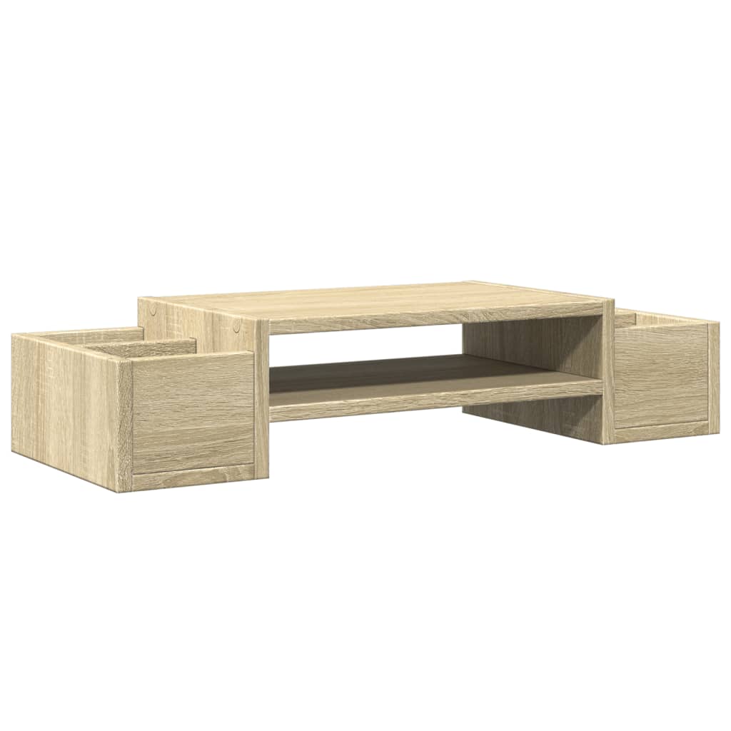 vidaXL Monitor Stand with Storage Sonoma Oak 70x27x15 cm Engineered Wood