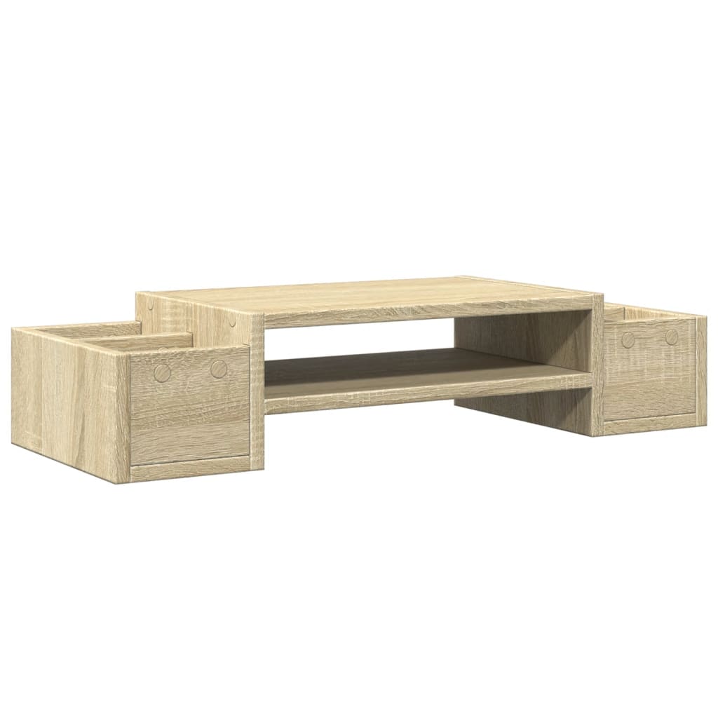 vidaXL Monitor Stand with Storage Sonoma Oak 70x27x15 cm Engineered Wood