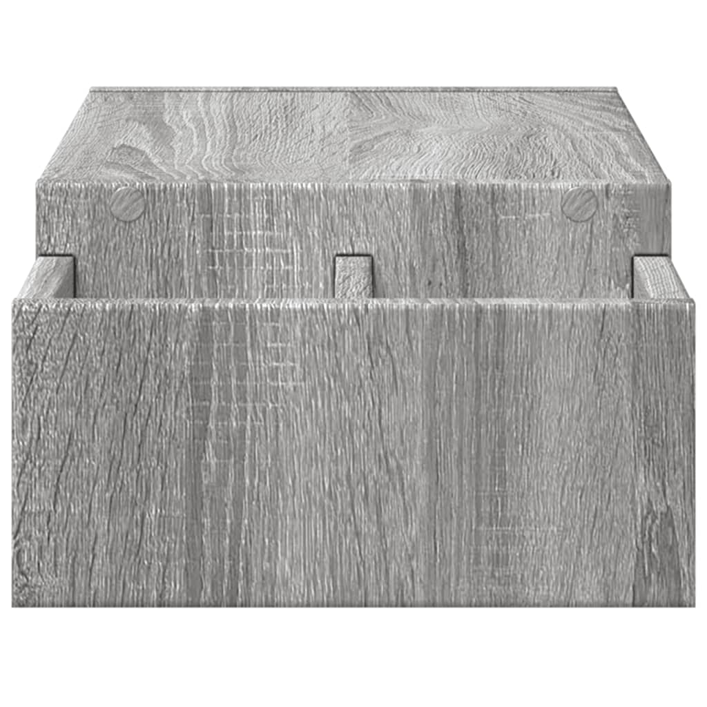 vidaXL Monitor Stand with Storage Grey Sonoma 70x27x15 cm Engineered Wood