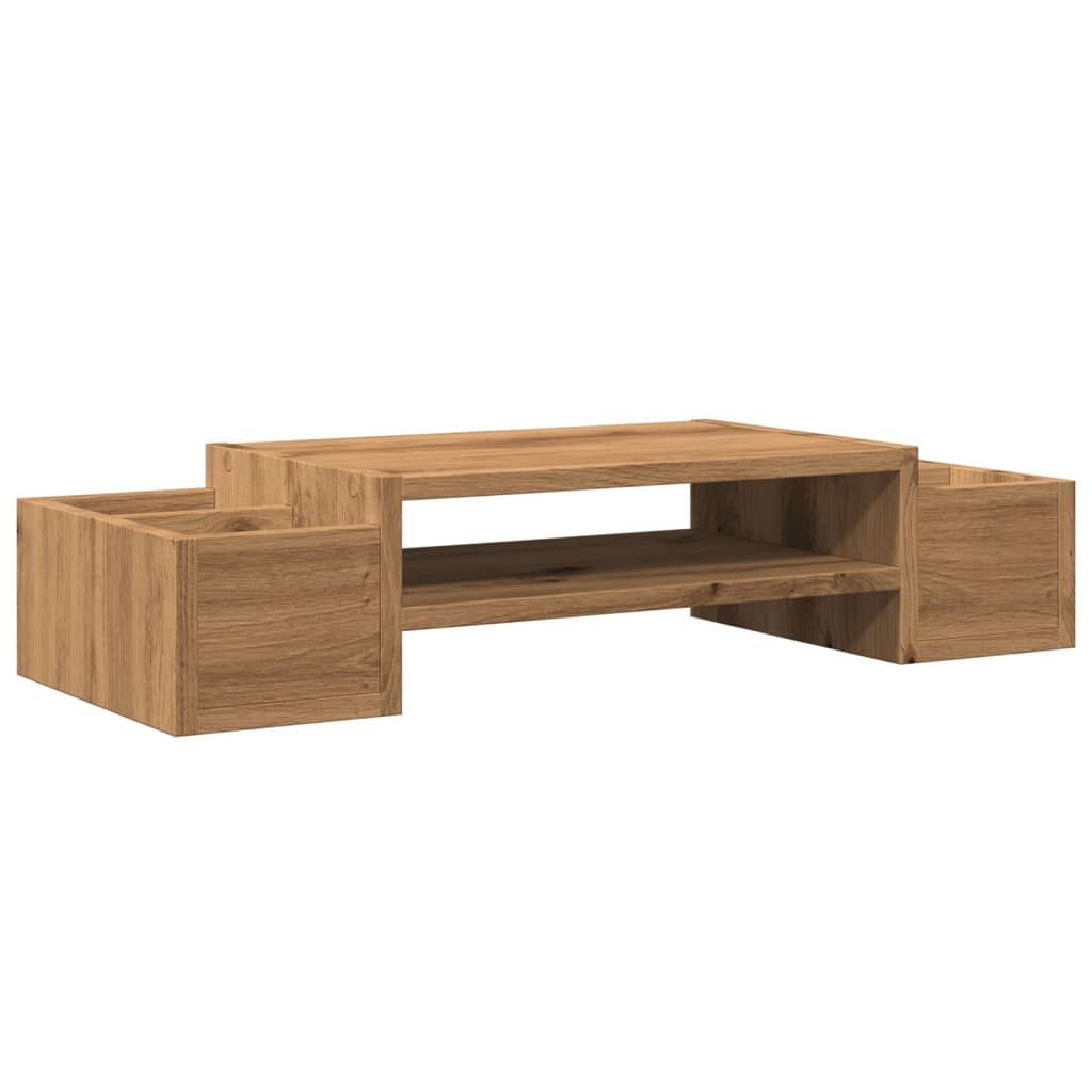 vidaXL Monitor Stand with Storage Artisian Oak 70x27x15 cm Engineered Wood