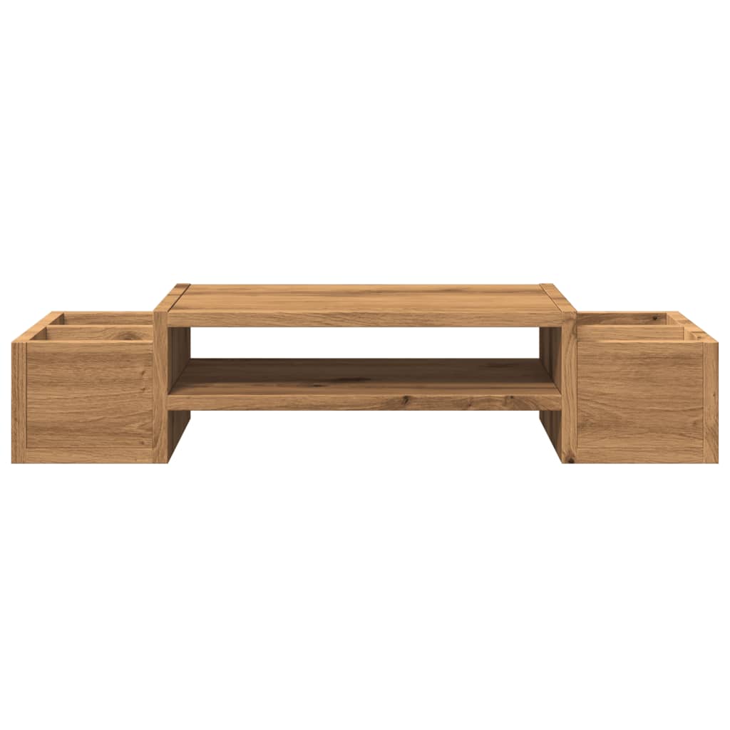 vidaXL Monitor Stand with Storage Artisian Oak 70x27x15 cm Engineered Wood