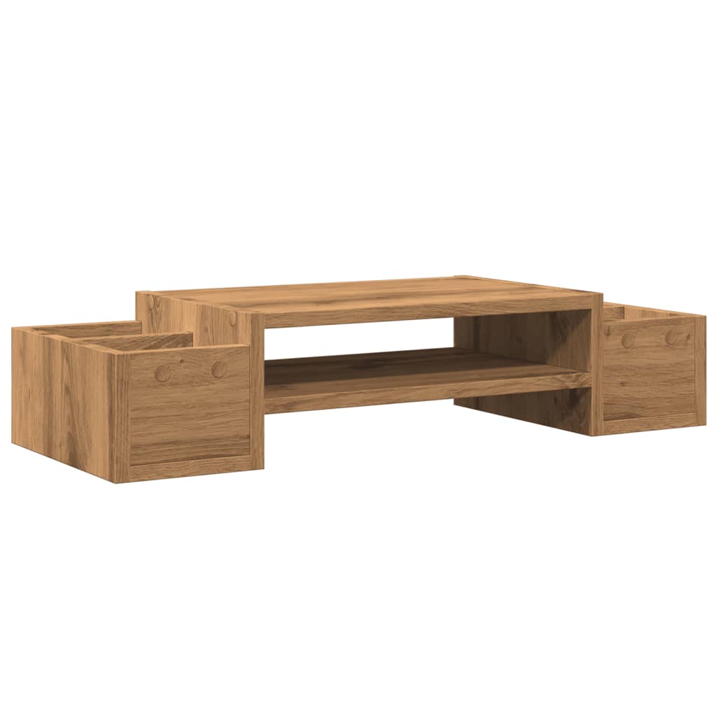 vidaXL Monitor Stand with Storage Artisian Oak 70x27x15 cm Engineered Wood