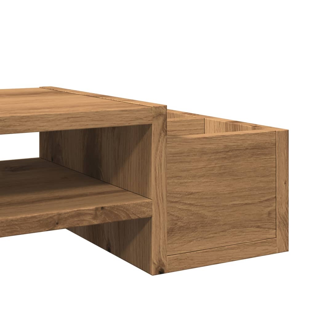 vidaXL Monitor Stand with Storage Artisian Oak 70x27x15 cm Engineered Wood