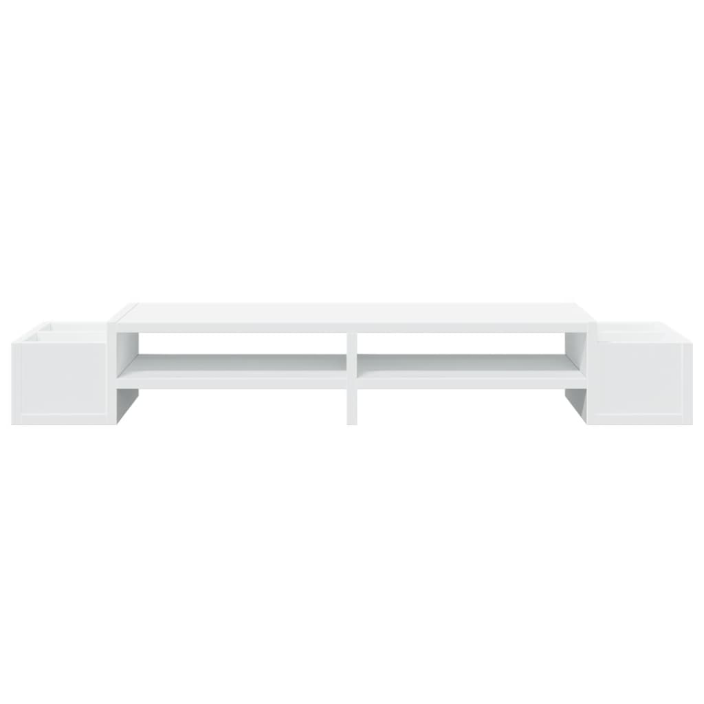 vidaXL Monitor Stand with Storage White 100x27x15 cm Engineered Wood