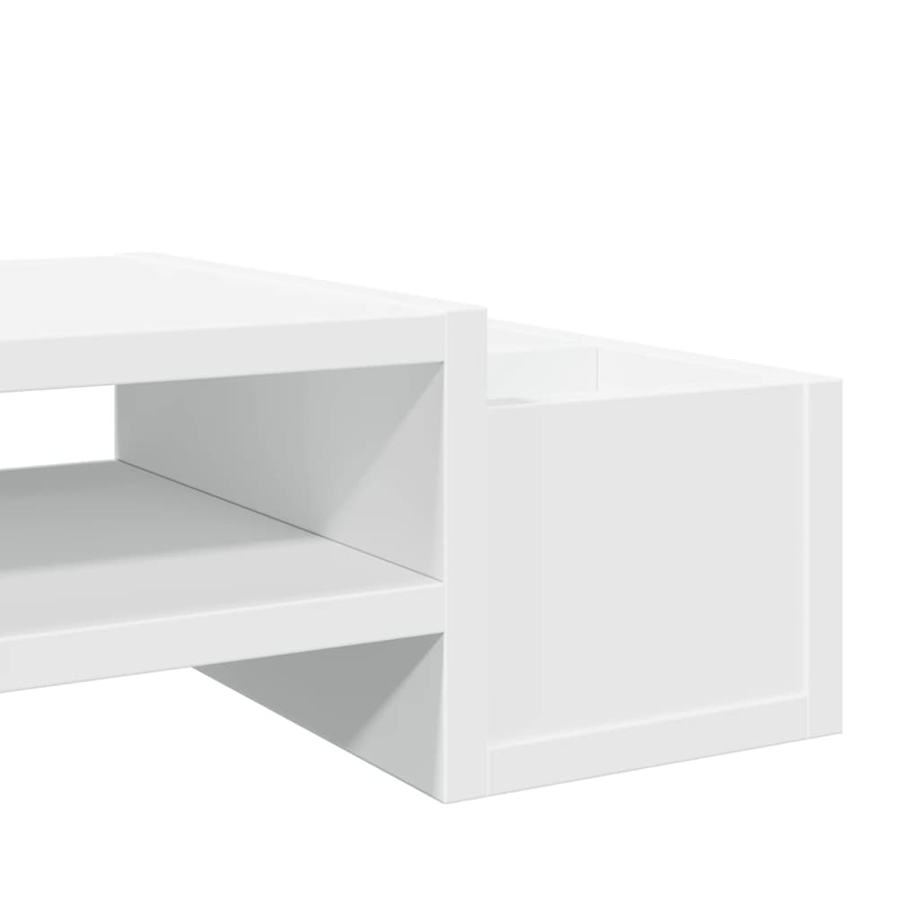 vidaXL Monitor Stand with Storage White 100x27x15 cm Engineered Wood