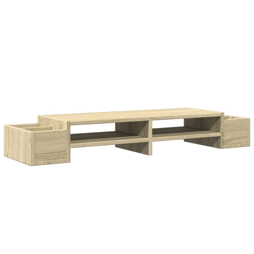 vidaXL Monitor Stand with Storage Sonoma Oak 100x27x15 cm Engineered Wood