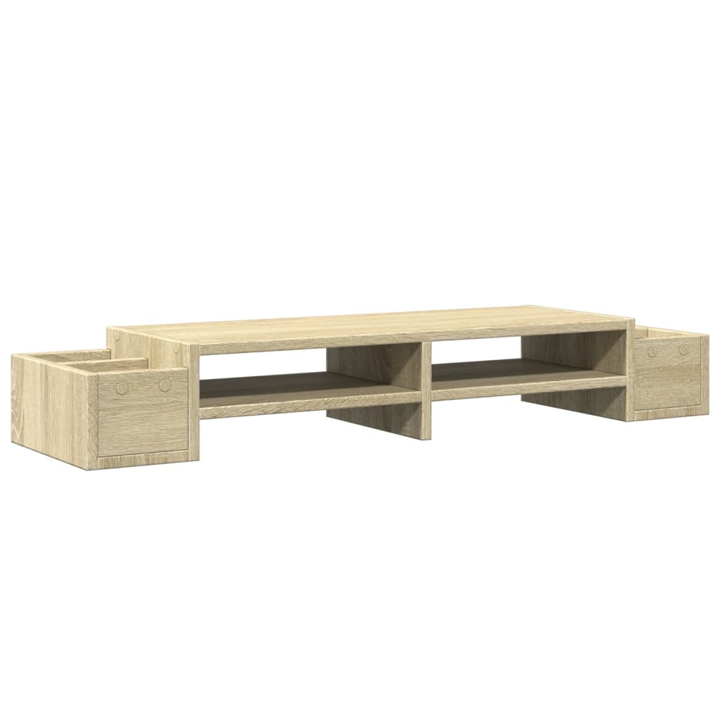 vidaXL Monitor Stand with Storage Sonoma Oak 100x27x15 cm Engineered Wood