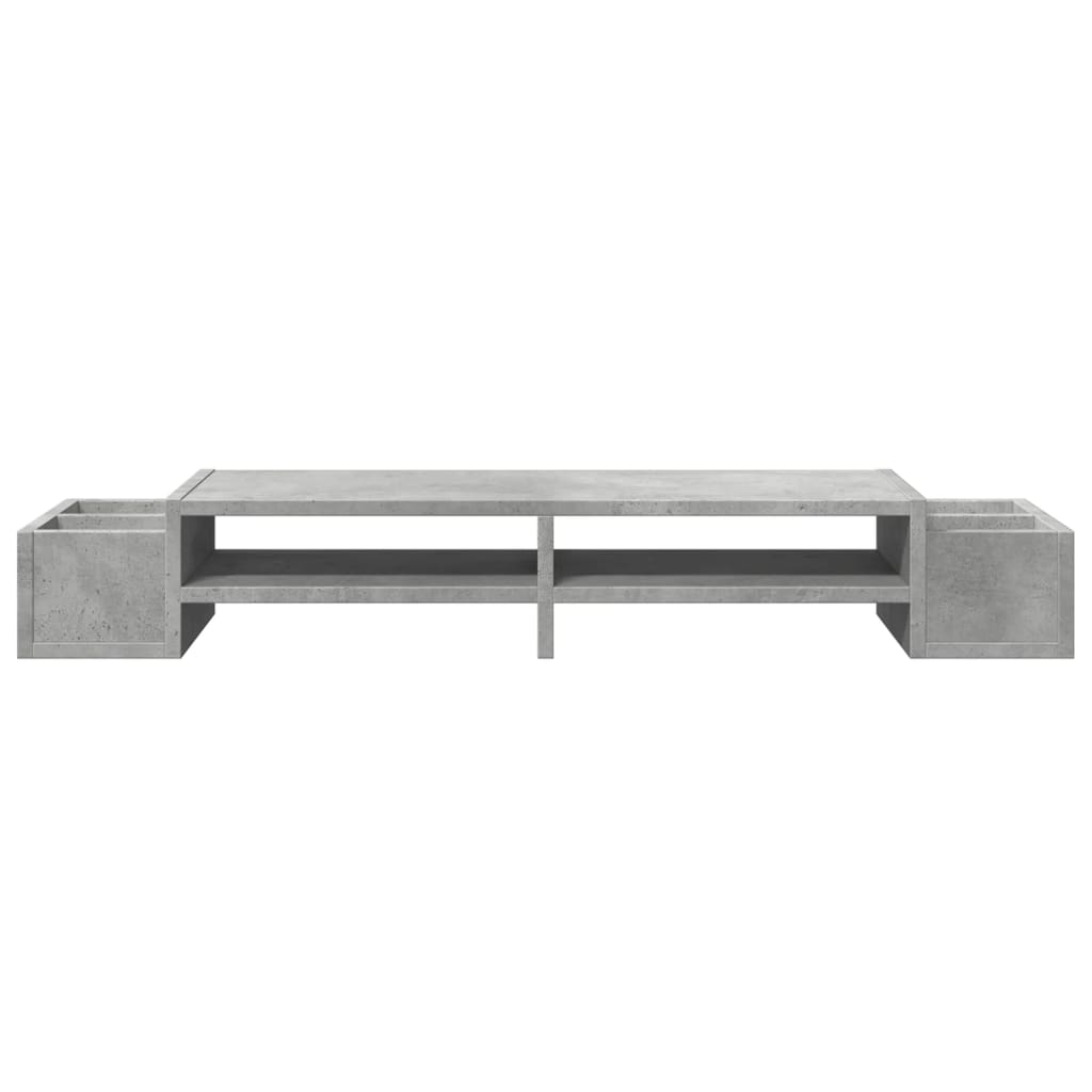 vidaXL Monitor Stand with Storage Concrete Grey 100x27x15 cm Engineered Wood