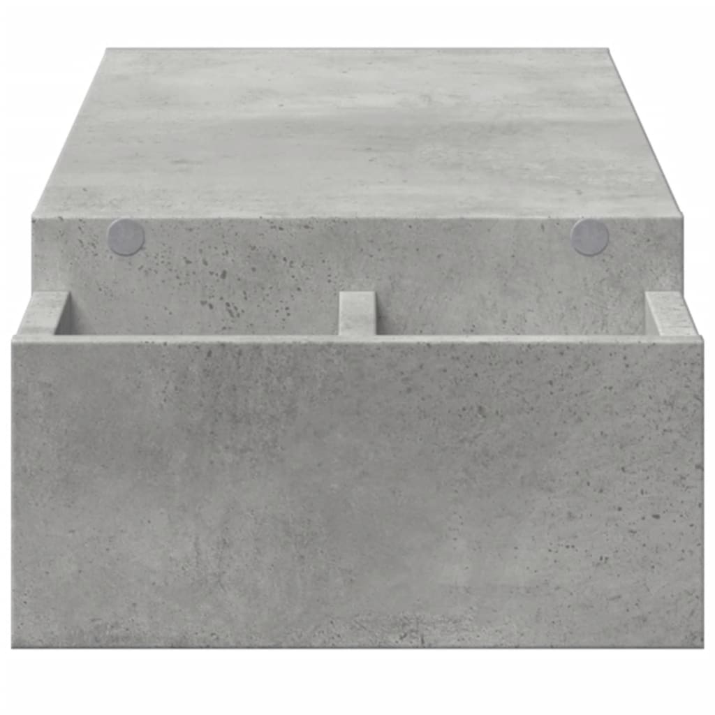 vidaXL Monitor Stand with Storage Concrete Grey 100x27x15 cm Engineered Wood