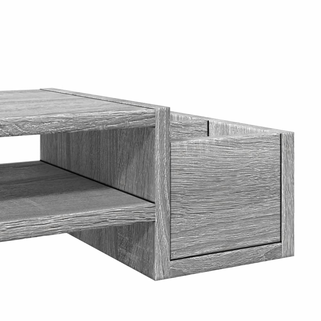 vidaXL Monitor Stand with Storage Grey Sonoma 100x27x15 cm Engineered Wood