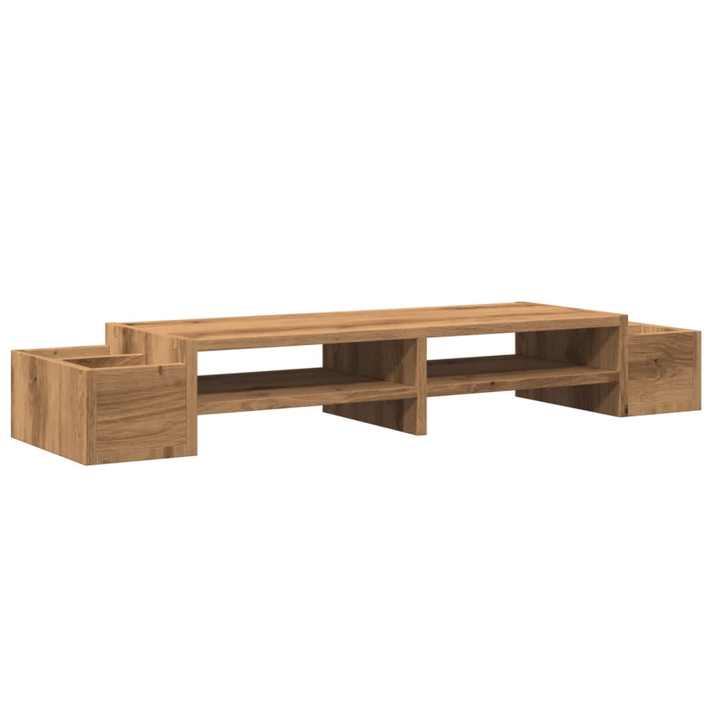 vidaXL Monitor Stand with Storage Artisian Oak 100x27x15 cm Engineered Wood