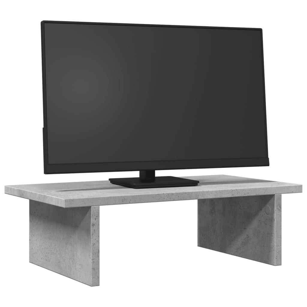 vidaXL Monitor Stand Concrete Grey 50x27x15 cm Engineered Wood