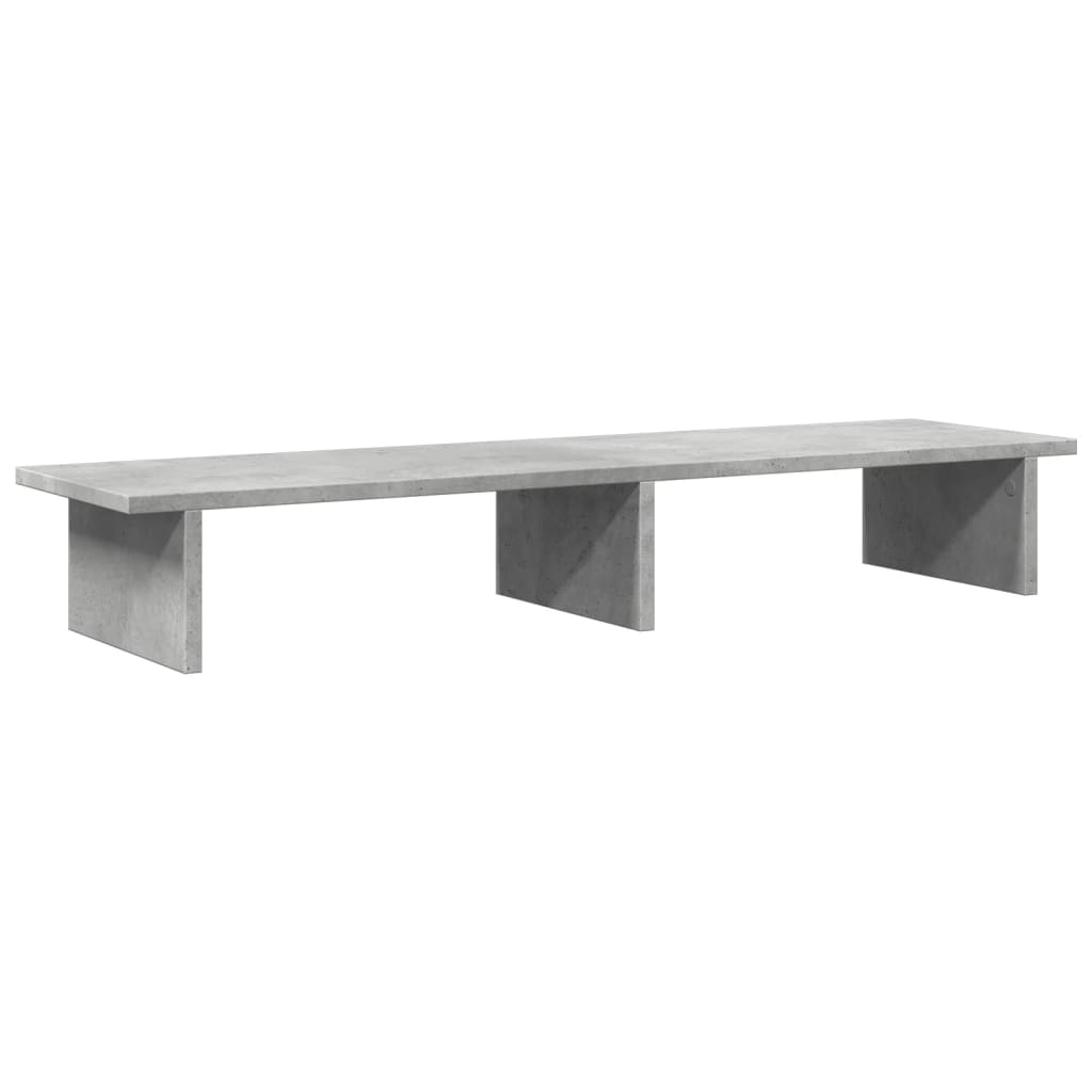 vidaXL Monitor Stand Concrete Grey 100x27x15 cm Engineered Wood