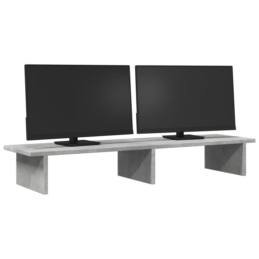 vidaXL Monitor Stand Concrete Grey 100x27x15 cm Engineered Wood