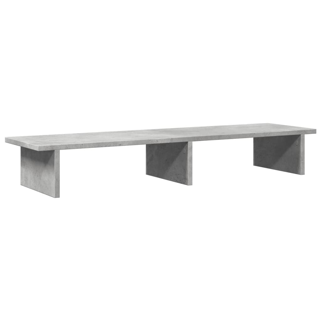 vidaXL Monitor Stand Concrete Grey 100x27x15 cm Engineered Wood