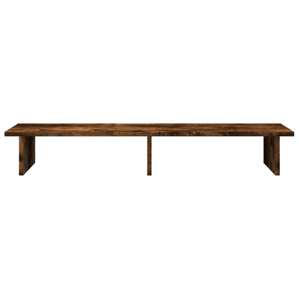 vidaXL Monitor Stand Smoked Oak 100x27x15 cm Engineered Wood