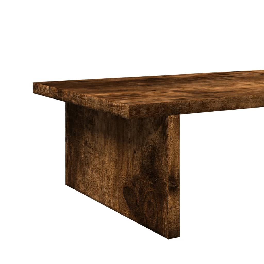 vidaXL Monitor Stand Smoked Oak 100x27x15 cm Engineered Wood