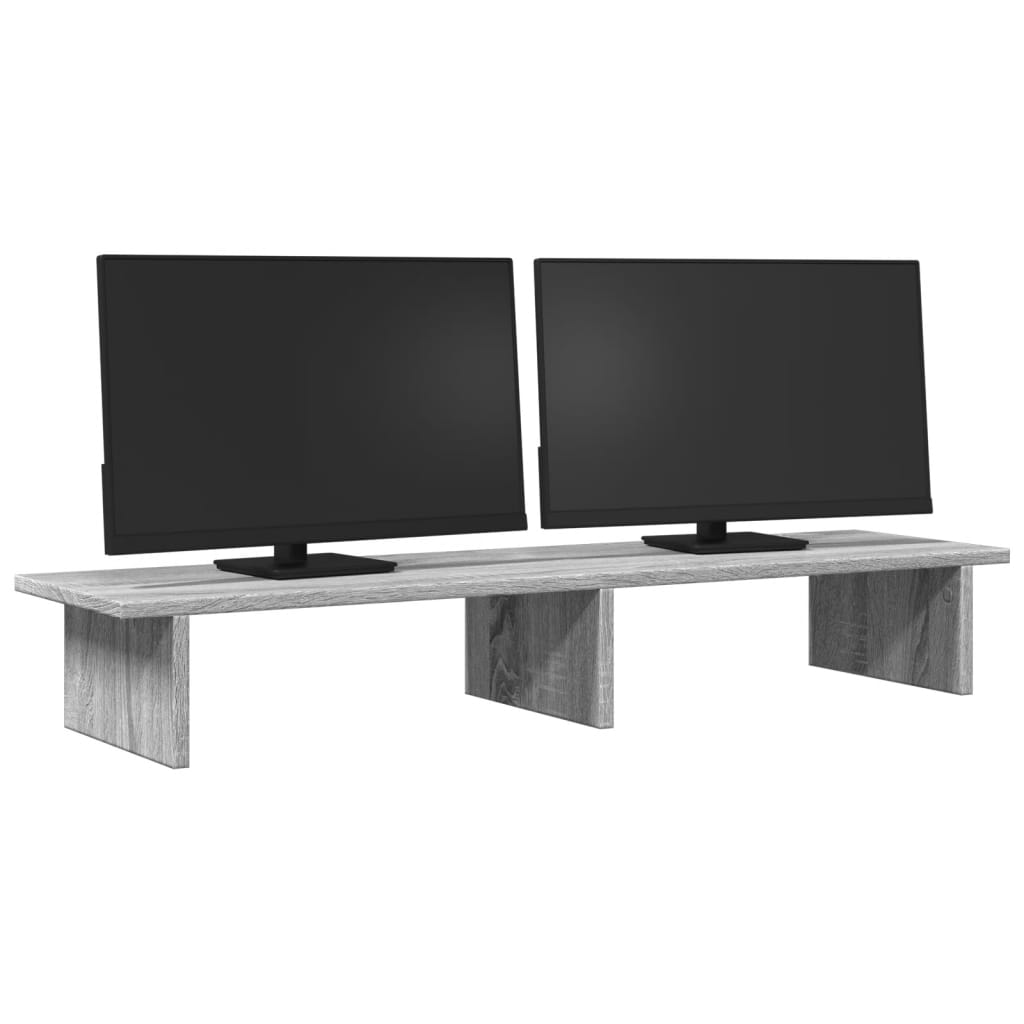 vidaXL Monitor Stand Grey Sonoma 100x27x15 cm Engineered Wood