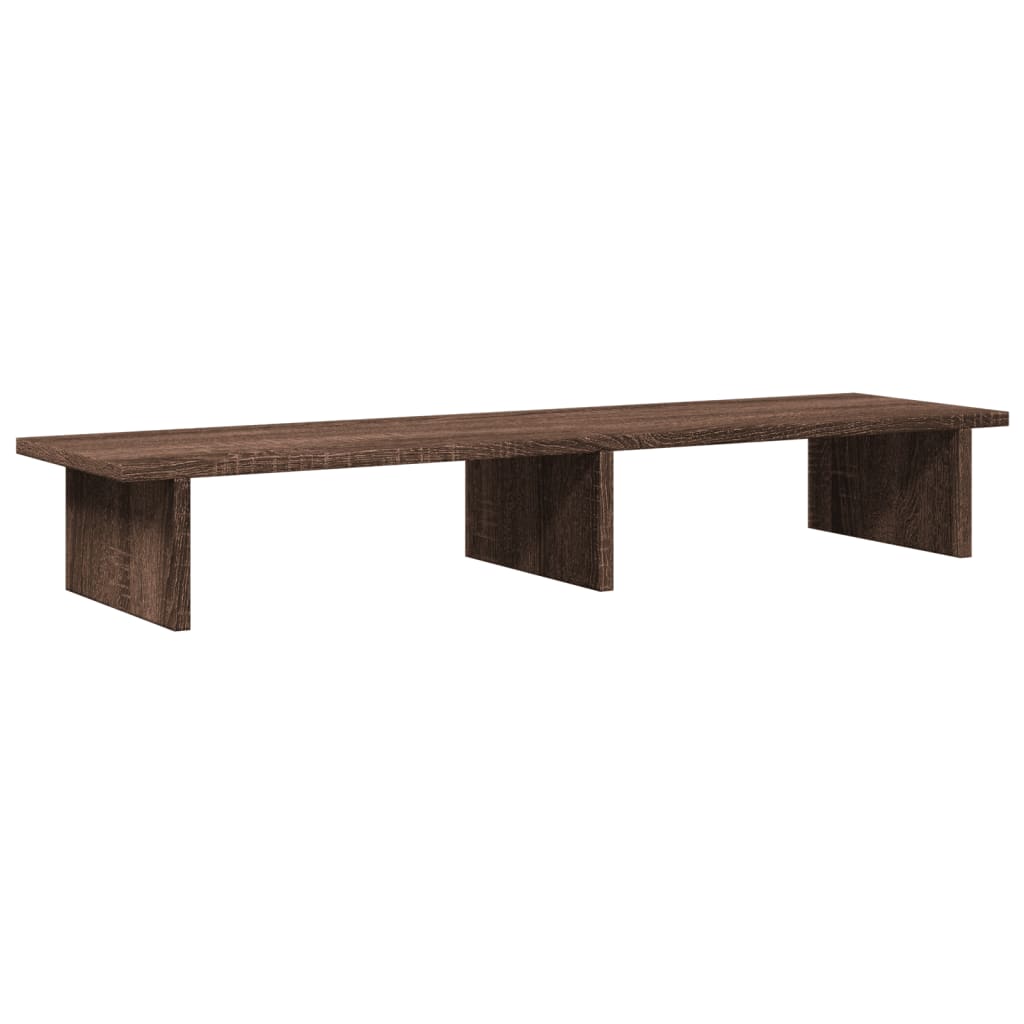 vidaXL Monitor Stand Brown Oak 100x27x15 cm Engineered Wood