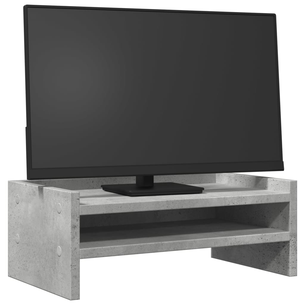 vidaXL Monitor Stand Concrete Grey 42x24x16 cm Engineered Wood