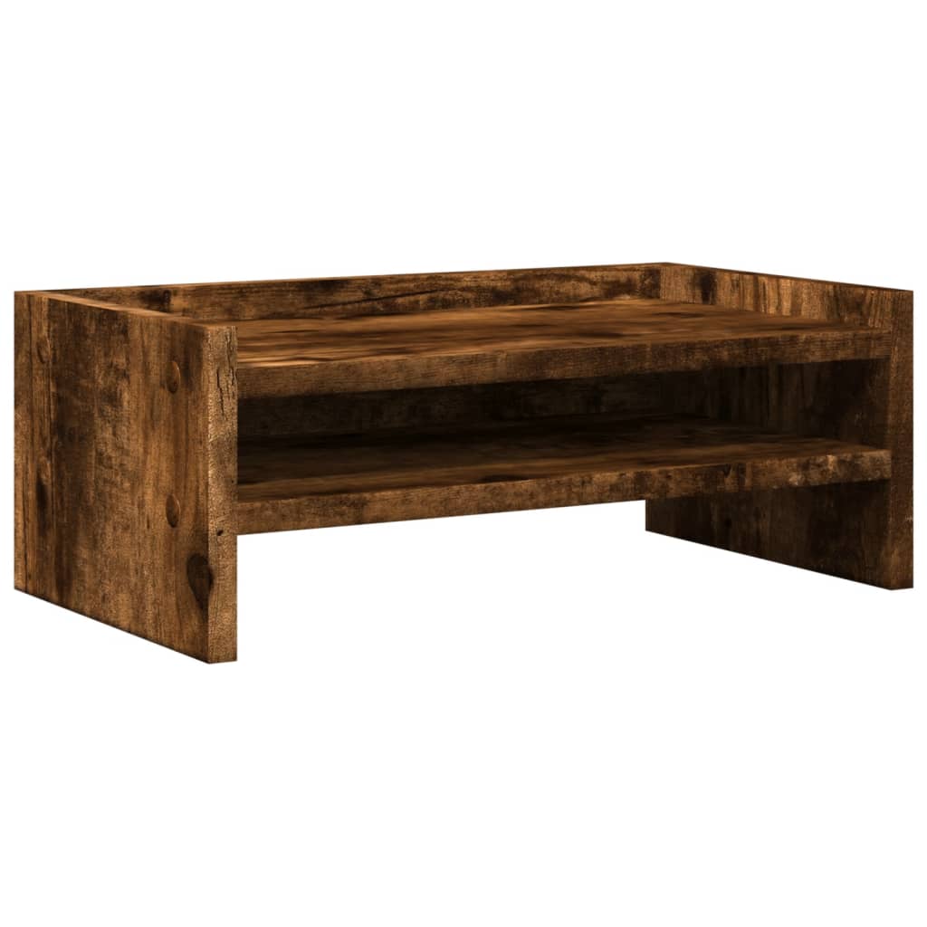 vidaXL Monitor Stand Smoked Oak 42x24x16 cm Engineered Wood