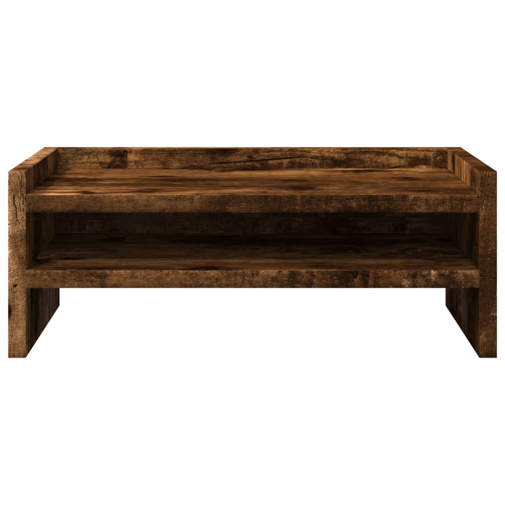 vidaXL Monitor Stand Smoked Oak 42x24x16 cm Engineered Wood